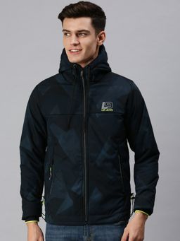 SHOWOFF - Men Casual Printed Black Jacket