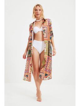Trendyol - Aztec Print Loose Shirt Kaftan Dress (UK 6)