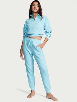 Victoria's Secret - Blue Cotton Fleece High-Rise Joggers