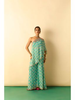 Gopi Vaid - Women Aqua Chhavi Tunic with Palazzo