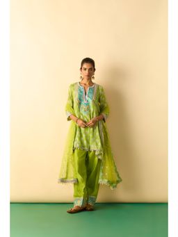 Gopi Vaid - Women Green Anvi Farshi Kurti with Pant and Dupatta