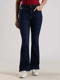 Calvin Klein - Navy Blue Flared Fit High Rise Jeans