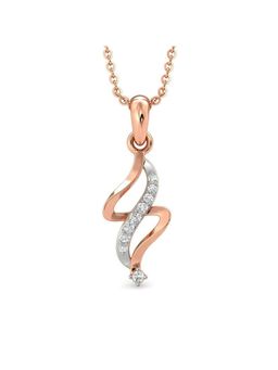 Candere by Kalyan Jewellers - 14Kt Rose Gold BIS Hallmark and Cubic Zirconia Pendant for Women
