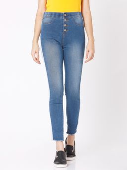 Spykar - Blue Cotton Super Skinny Fit Regular Length Jeans for Women
