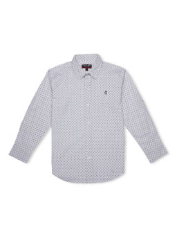Gini & Jony - Boys White Printed Full Sleeves Shirt