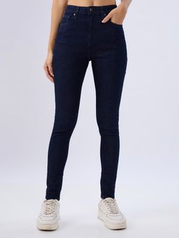Spykar - Navy Blue Super Skinny Fit High Rise Jeans for Women