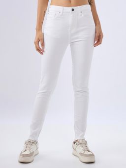 Spykar - White Super Skinny Fit High Rise Jeans for Women