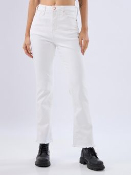 Spykar - White High Rise Boot Cut Fit Jeans for Women