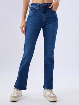 Spykar - Mid Blue Boot Cut Fit High Rise Jeans for Women