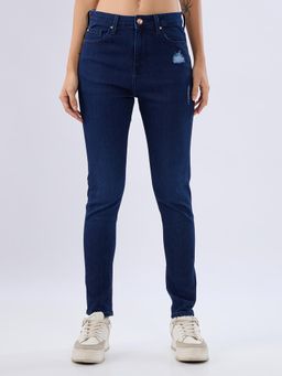 Spykar - Navy Blue High Rise Super Skinny Fit Jeans for Women