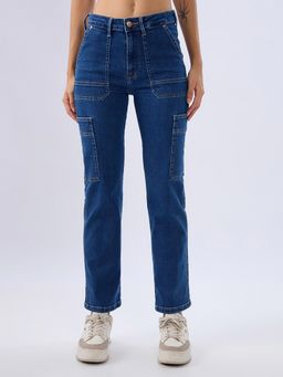 Spykar - Blue Slim Fit Mid Rise Jeans for Women
