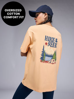 Kica - Cotton Oversized Printed Graphic T Shirt -KIC012 Orange