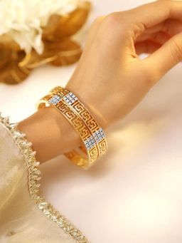 ZEVARLY - Crafted with Sparkling CZ Stones AD Designer Bangles