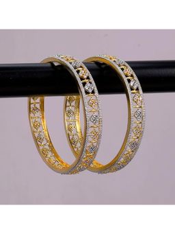ZEVARLY - Womens Crafted Sparkling CZ Stones AD Designer Bangles