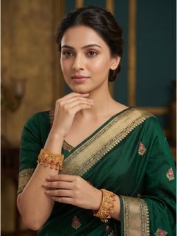 Adwitiya - Womens 24CT Gold Plated Antique Traditional Bangles (Pack of 2)