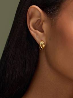 Accessorize London - Womens Stainless Steel Chunky Twist Hoop Earrings