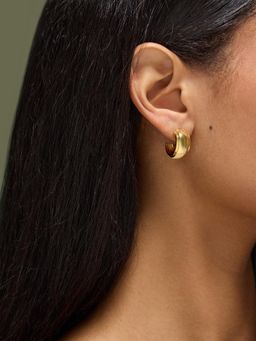 Accessorize London - Womens Stainless Steel Mini Chunky Hoop Earrings