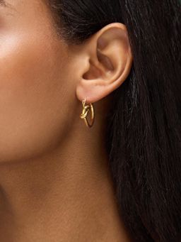 Accessorize London - Womens Stainless Steel Knot Hoop Earrings