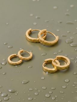 Accessorize London - Womens Stainless Steel Clicker Hoop Earrings (Pack of 3)