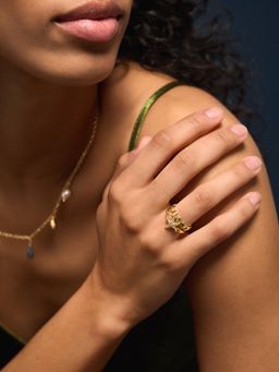 Accessorize London - Womens 14k Gold Plated Starfish and Shell Rings (Pack of 2)