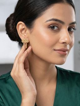 Niscka - Stylish Bow Design Gold Plated Small Earrings
