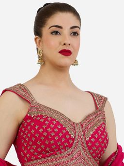 Zaveri Pearls - Green Stones and Beads Embellished Traditional Jhumka Earrings - ZPFK22494