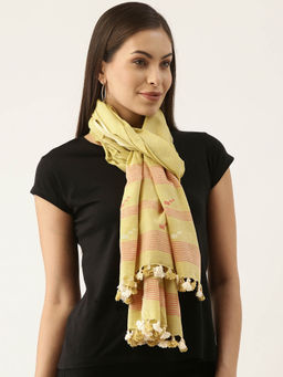 ArtEastri - Sage Green Handloom Jamdani Cotton Stole