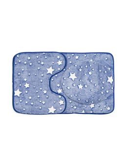 EZ Life - Luminous Luxe Glow In Dark Stars 3 Piece Bathroom Mats Set (L 80 x W 50 cms) Blue