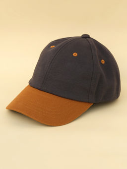 DukieKooky - Grey with Brown Brim Cotton Kids Baseball Cap