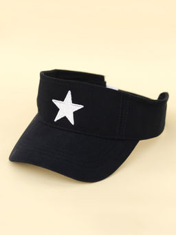 DukieKooky - Black Star Embroidered Cotton Sports Headwear Sun Visor Cap (7-12 Years)