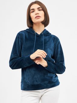 Kibo - Womens Super Soft Blue Drawstring Hoodie