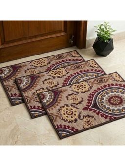 Athom Living - Premium Anti Slip Printed Doormat Brown (Pack of 2)