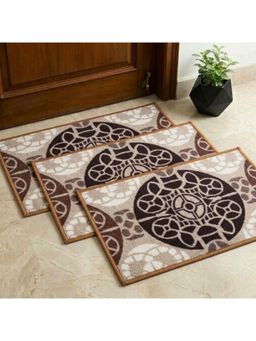 Athom Living - Premium Anti Slip Printed Doormat Grey (Pack of 3)