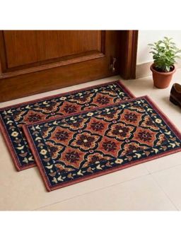 Athom Living - Multi-Color Floral Design Premium Anti Skid Door Mats (Pack of 2)