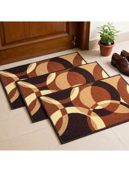 Athom Living - Multi-Colour Geometric Premium Anti Skid Door Mats (Pack of 3)