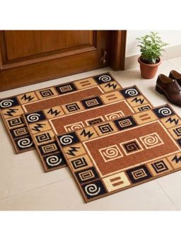 Athom Living - Multi-Color Quirky Premium Anti Skid Door Mats (Pack of 3)