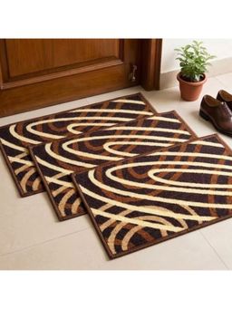 Athom Living - Brown Premium Anti Skid Door Mats (Pack of 3)
