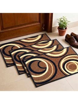 Athom Living - Multi-Colour Geometric Premium Anti Skid Door Mats (Pack of 4)