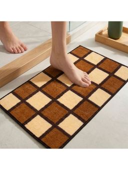 Athom Living - Brown Easy Home Designer Soft Anti Slip Bath Mat (M)