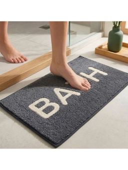 Athom Living - Grey Easy Home Designer Soft Anti Slip Bath Mat (M)