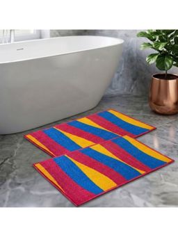 Athom Living - Multi-Color Trendz Easy Home Designer Soft Anti Slip Bath Mats (Pack Of 2) (M)