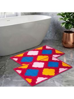 Athom Living - Pink Trendz Easy Home Designer Soft Anti Slip Bath Mats (Pack Of 2) (M)
