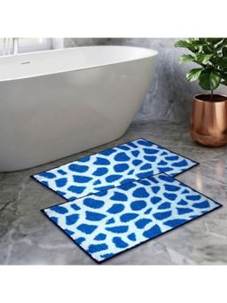 Athom Living - Blue Trendz Easy Home Designer Soft Anti Slip Bath Mats (Pack Of 2) (M)