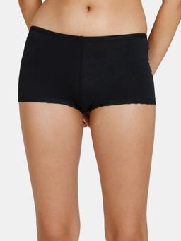 Zivame - Low Rise Full Coverage Boyshort Panty - Anthracite Black