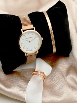 Joker and Witch - Joker & Witch White Stainless Steel Watch and Bracelet With Ring (Set of 3)