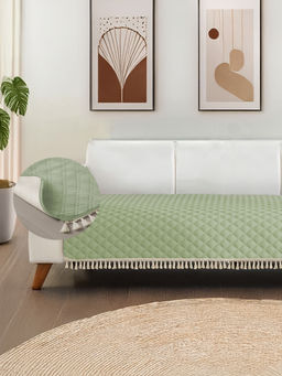 Urban Space - Sage Green Quilted Microfibre Sofa Cover