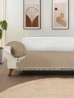 Urban Space - Soft Brown Quilted Microfibre Sofa Cover