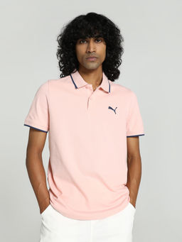 Puma - Collar Tipping Polo T-Shirt Men Pink