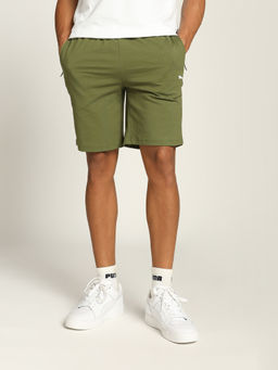 Puma - Zippered Jersey Men Olive Green Shorts