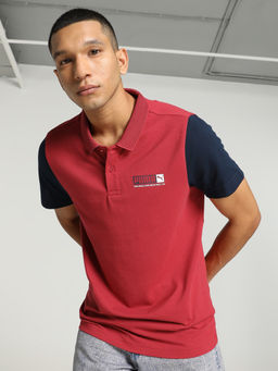 Puma - Essentials Contrast Sleeve Polo T-Shirt Men Pink